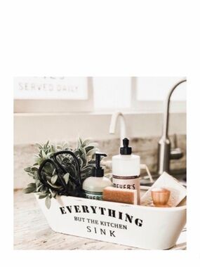 NEW Pier 1 Imports Farmhouse Everything But the Sink Kitchen Organizer Caddy